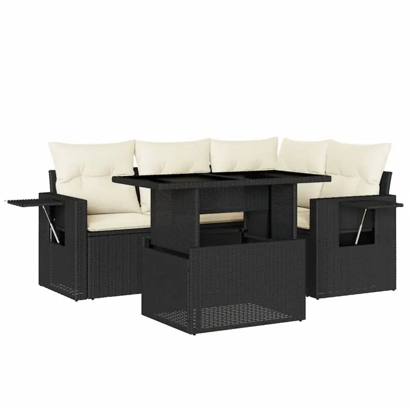 Loungebank in zwart materiaal van gepoedercoat staal met ideale afmetingen - Tuinsets
