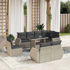 Loungebank met beige materiaal en gepoedercoat staal afmetingen - Lichtgrijs / zonder opbergruimte - Tuinsets