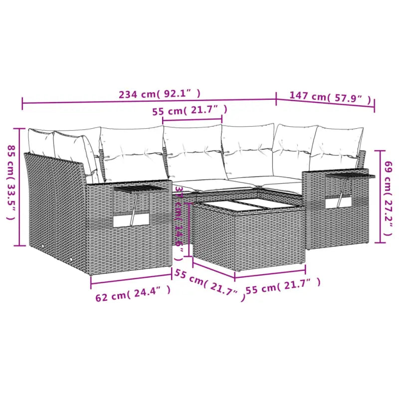 Loungebank met beige materiaal en gepoedercoat staal voor je tuin - Tuinsets