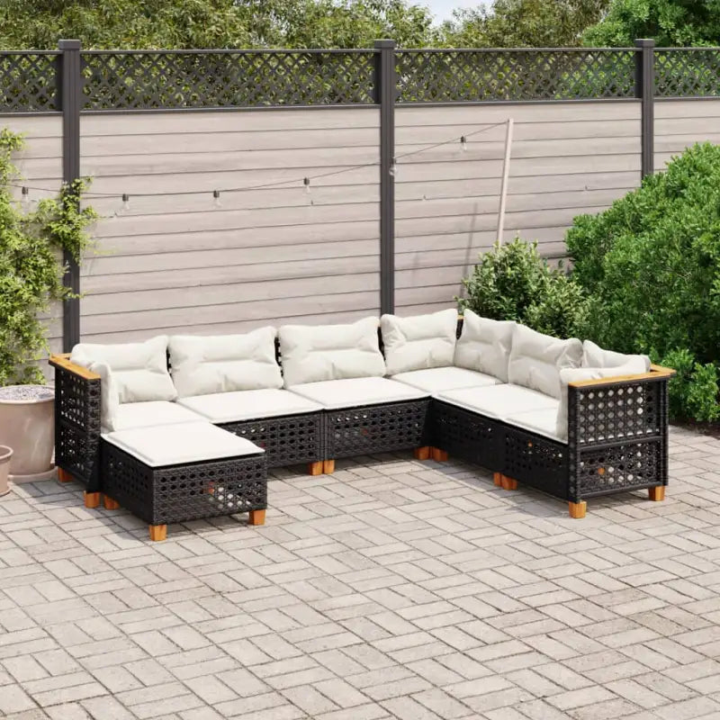 Loungebank met natuurlijke olieafwerking en zwart gepoedercoat staal - Tuinsets