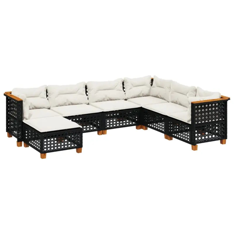 Loungebank met natuurlijke olieafwerking en zwart gepoedercoat staal - Tuinsets
