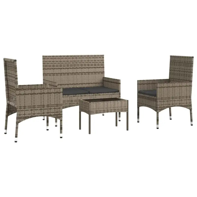 Loungebank met poly rattan en gepoedercoat staal voor in de tuin - Tuinsets