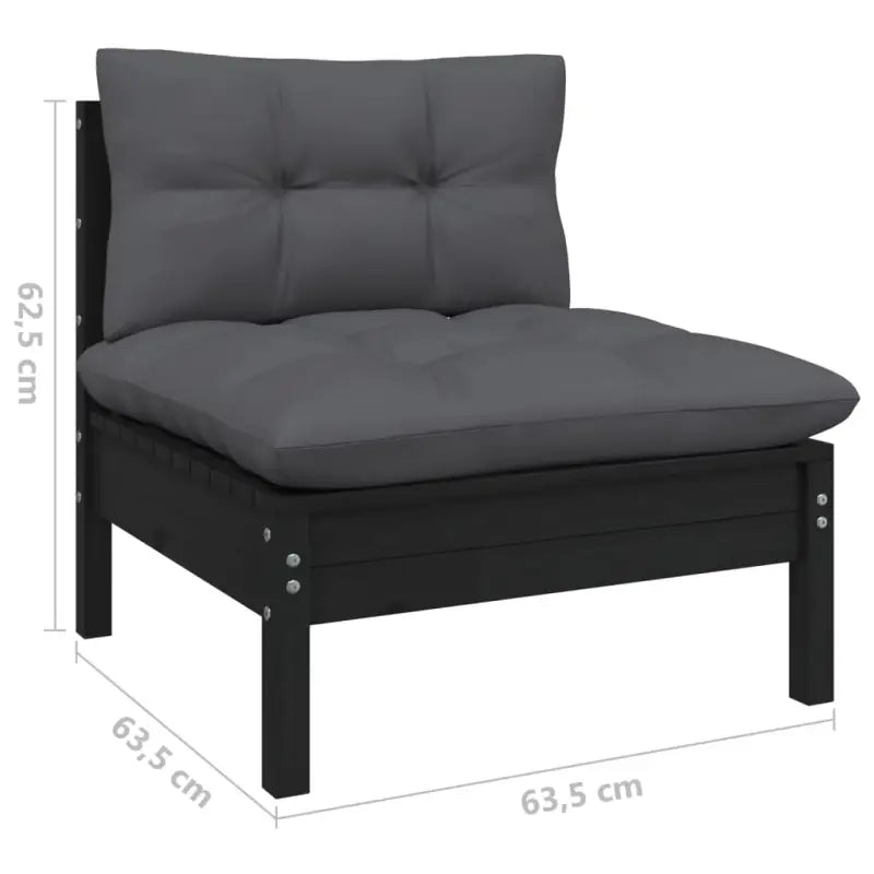 Loungebank met voetenbank en tafel van massief grenenhout - Tuinsets