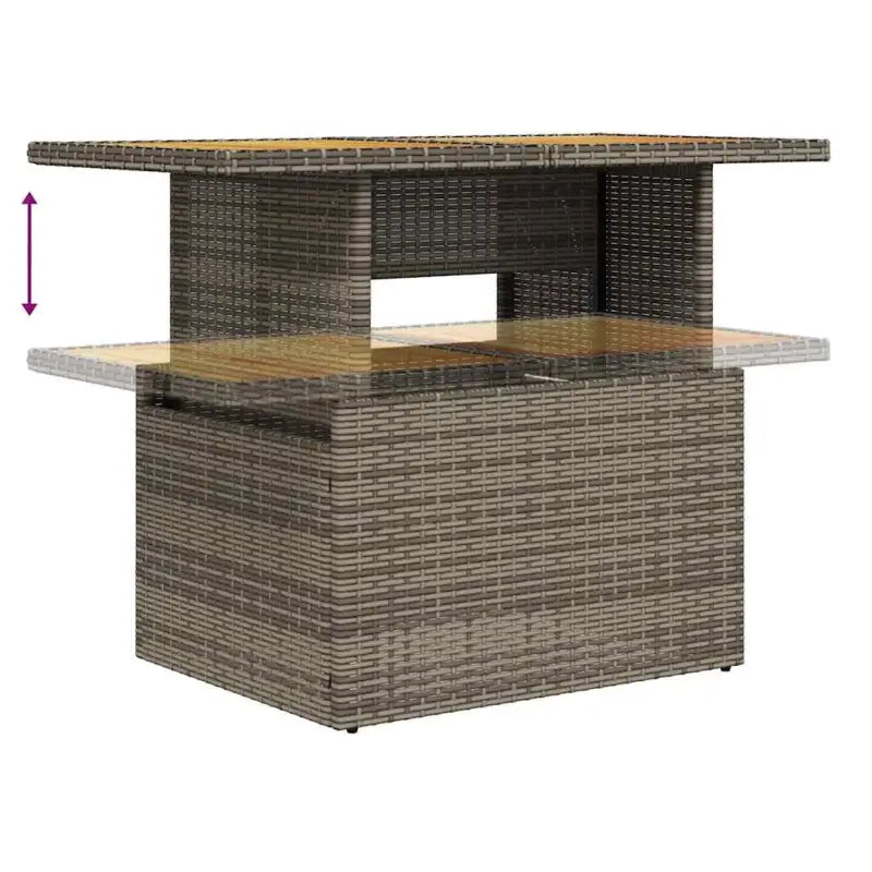 Loungebank met Waterdichte Zak in Grijs Materiaal en Gepoedercoat Staal - Grijs / met opbergruimte - Tuinsets