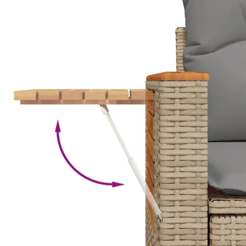 Loungebank set met beige materiaal en gepoedercoat staal afmetingen - Tuinsets