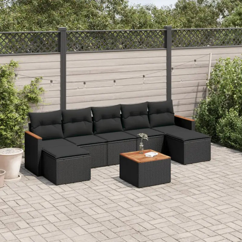 Loungebank set met beige materiaal en waterdichte tas van gepoedercoat staal - Zwart / Met tafel - Tuinsets
