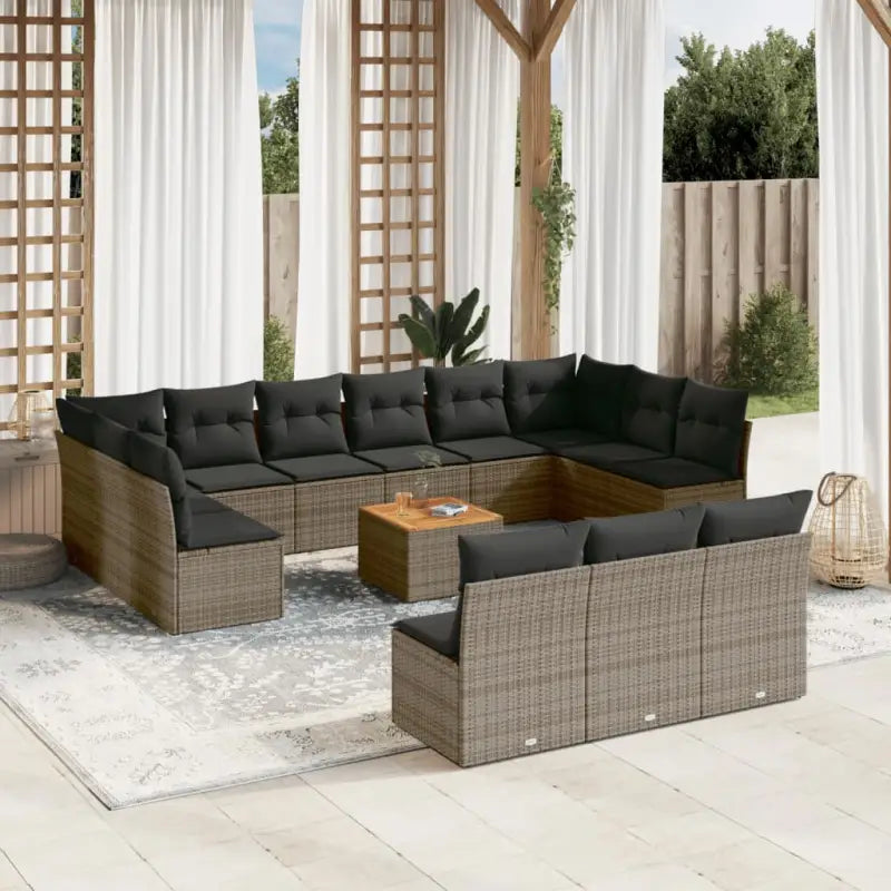 Loungebank set met waterdichte tas en beige materiaal van gepoedercoat staal - grijs en donkergrijs - Tuinsets