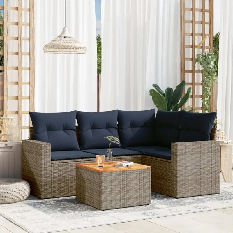 Loungebank set met waterdichte tas en grijs gepoedercoat staal - Grijs - Tuinsets