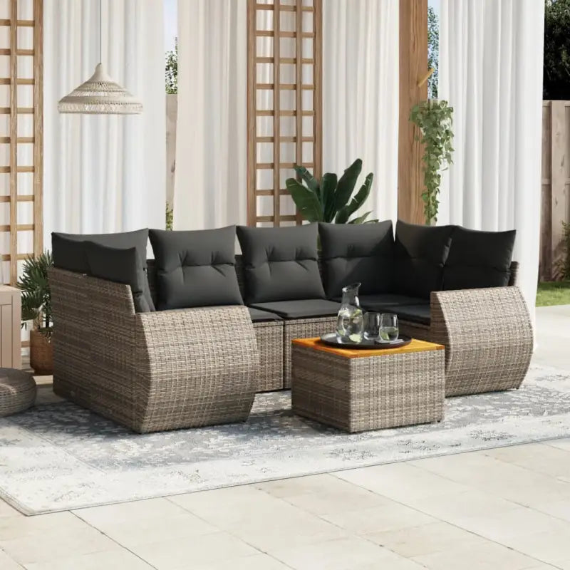 Loungebank tuinset met grijs materiaal en gepoedercoat staal afmetingen - Grijs - Tuinsets