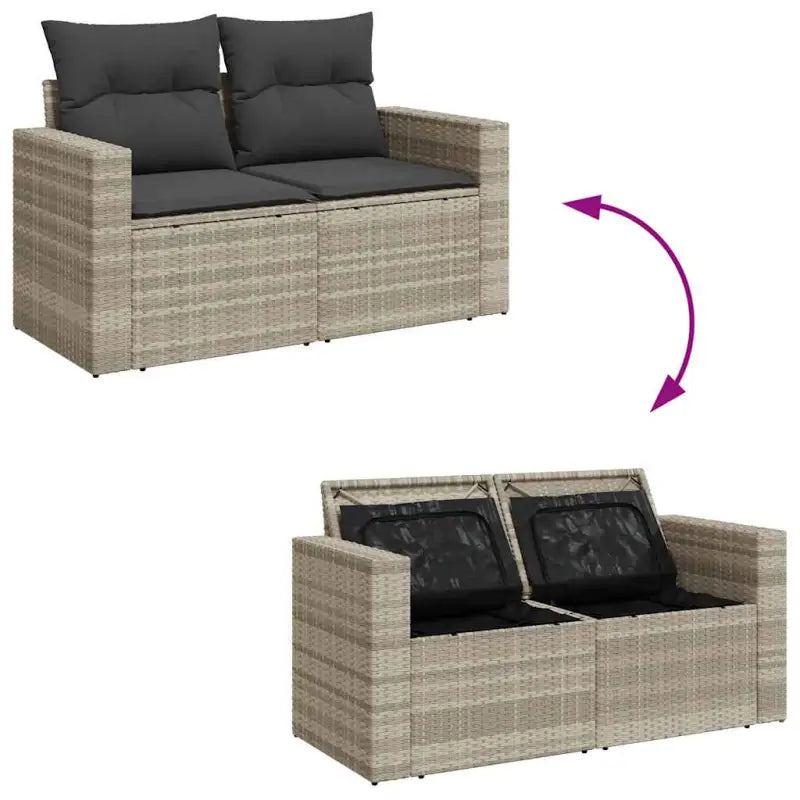 Loungebank tuinset van gepoedercoat staal met waterdichte tas - Tuinsets