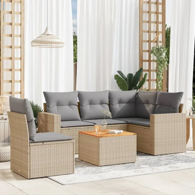 Loungebank van gemengd beige materiaal voor tuin of terras - Tuinsets