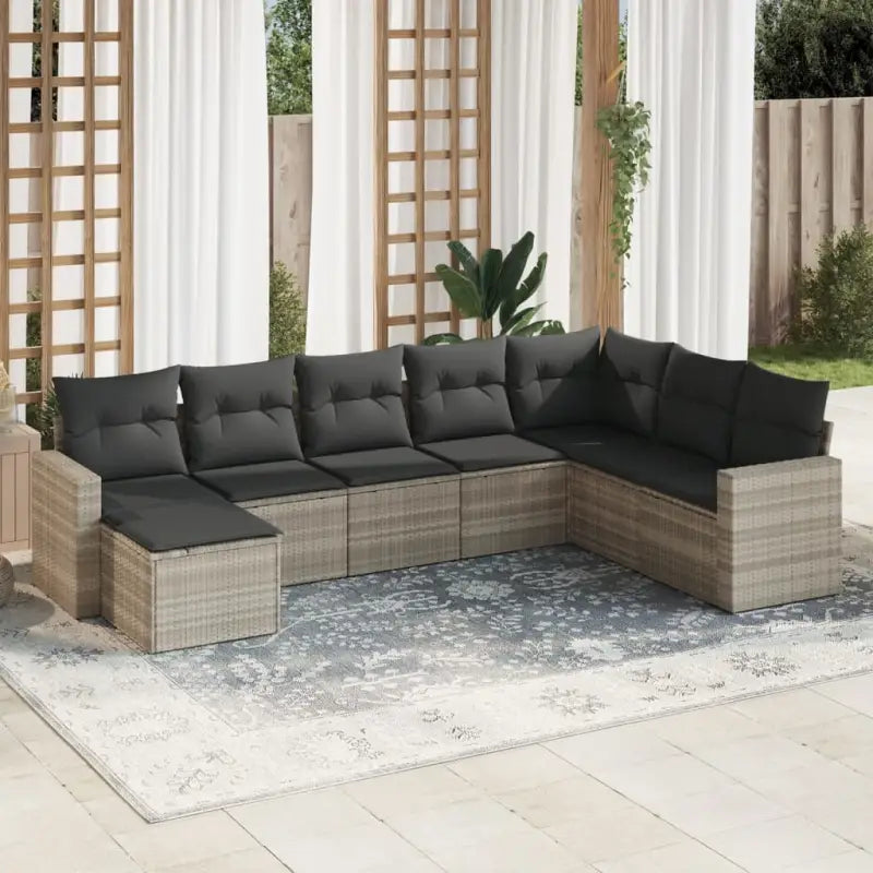 Loungebank van gepoedercoat staal in beige materiaal voor buiten - Lichtgrijs / Zonder tafel - Tuinsets