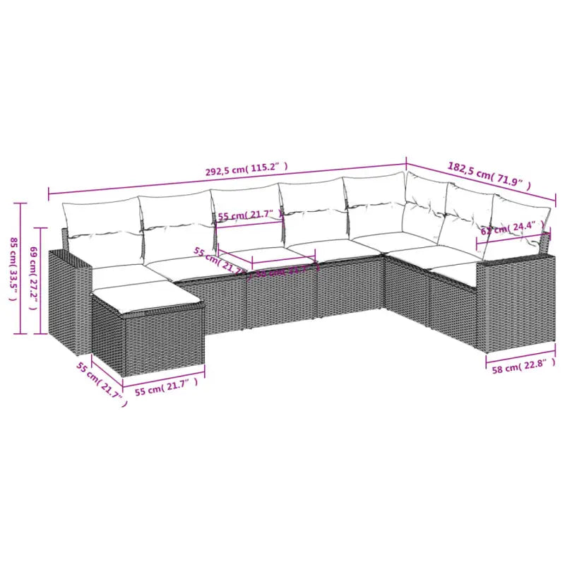 Loungebank van gepoedercoat staal in beige materiaal voor buiten - Tuinsets