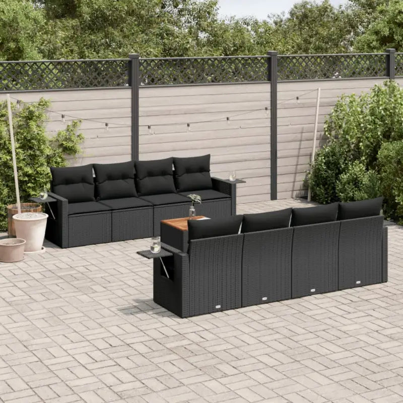 Loungebank van gepoedercoat staal met zwart materiaal en waterdichte tas - Zwart - Tuinsets