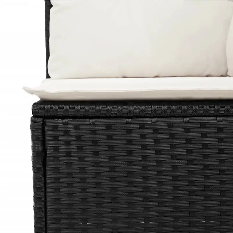 Loungebank van gepoedercoat staal voor terras met zwart materiaal - Tuinsets