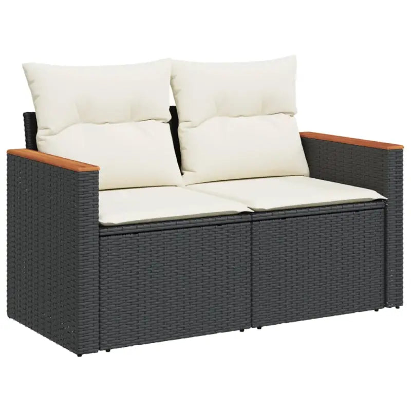 Loungebank van gepoedercoat staal voor terras met zwart materiaal - Tuinsets