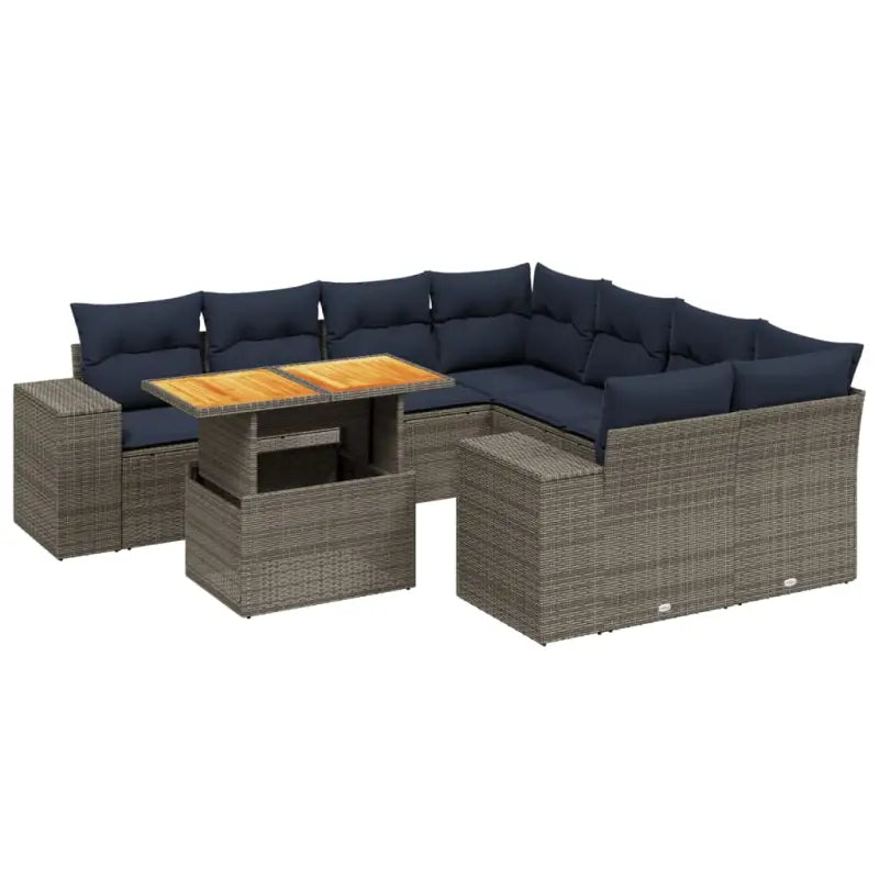 Loungebank van grijs materiaal met gepoedercoat staal afmetingen - Tuinsets
