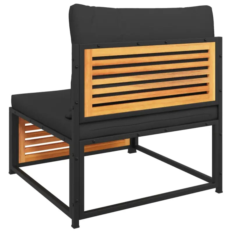 Loungebank van massief acaciahout en gepoedercoat staal voor comfort - Tuinsets