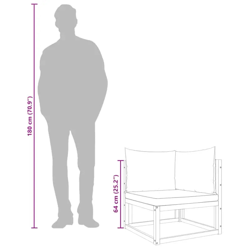 Loungebank van massief acaciahout en gepoedercoat staal voor comfort - Tuinsets