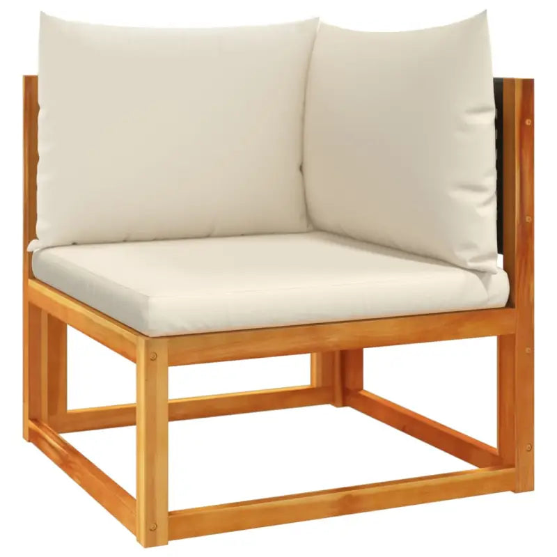 Loungebank van massief acaciahout met kleur per rattan en comfortabele rugkussens - Tuinsets