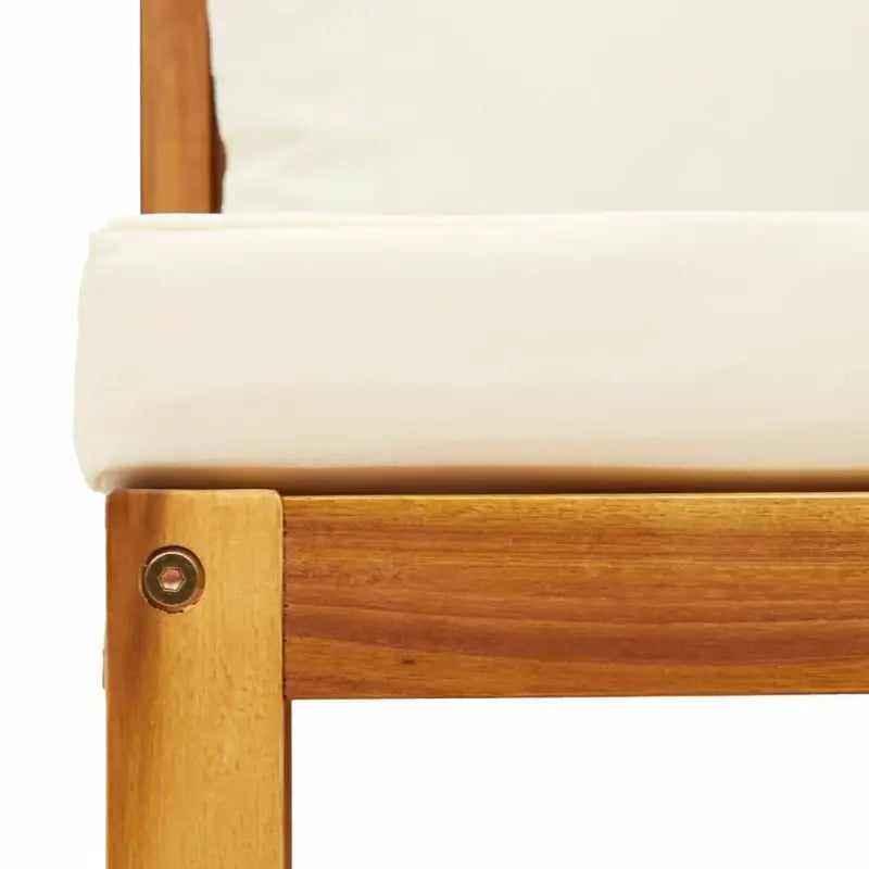 Loungebank van massief acaciahout met kleur per rattan en comfortabele rugkussens - Tuinsets