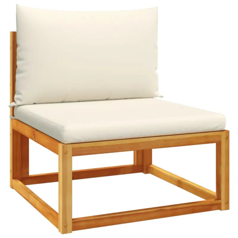 Loungebank van massief acaciahout met kleur per rattan en comfortabele rugkussens - Tuinsets