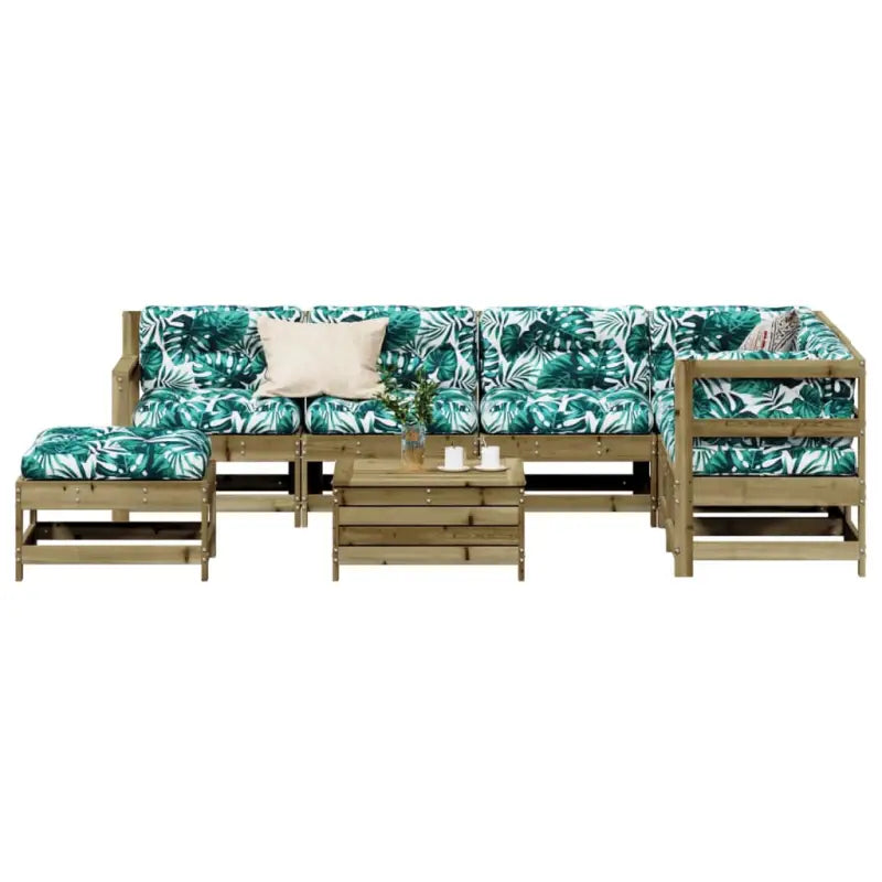 Loungebank van massief Douglas hout met gelat ontwerp voor de tuin - Naturel geïmpregneerd - Tuinsets
