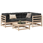 Loungebank van massief douglas vurenhout voor buiten ontspanning - Natuurlijk grenenhout / Ja - Tuinsets
