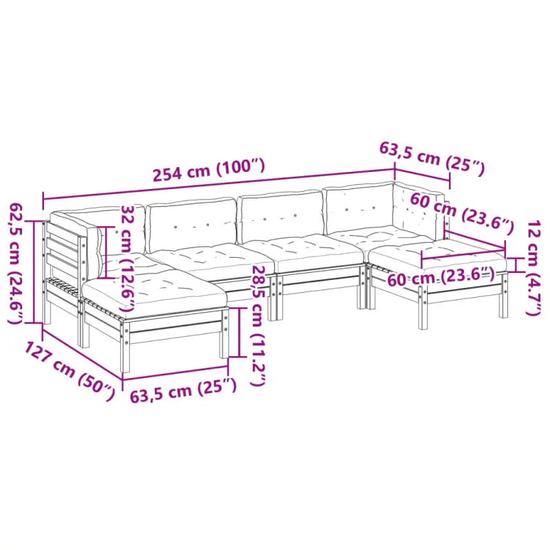 Loungebank van massief douglas vurenhout voor tuin en terras - Tuinsets