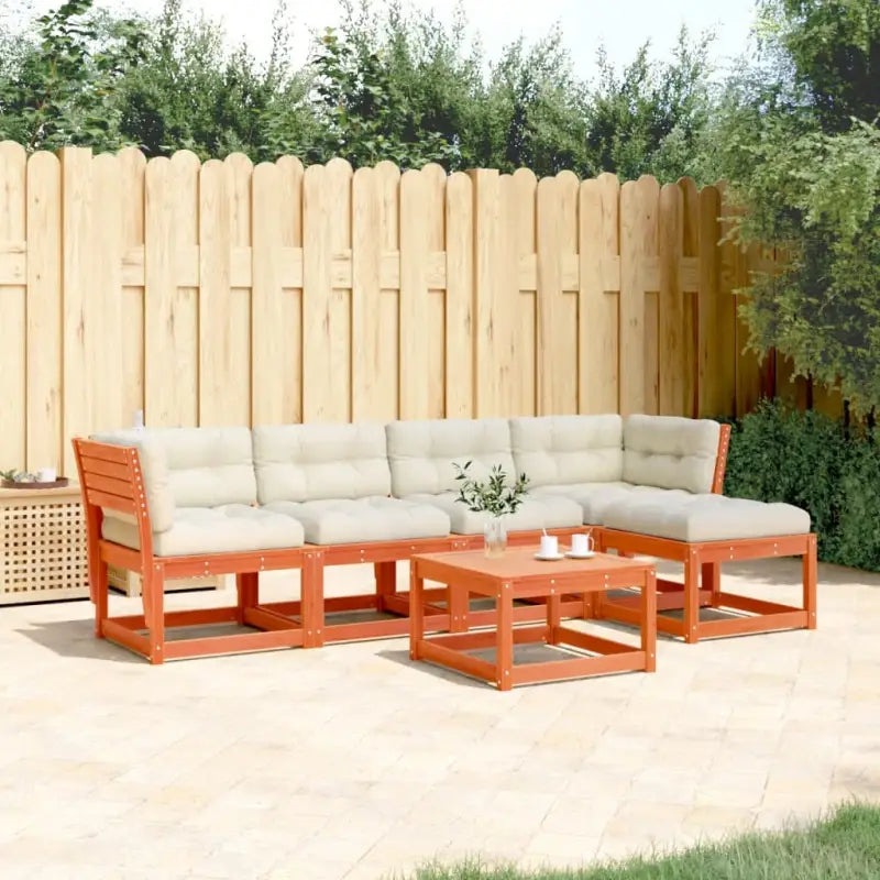 Loungebank van massief Douglashout met comfortabele zitervaring voor tuin - Wasbruin - Tuinsets