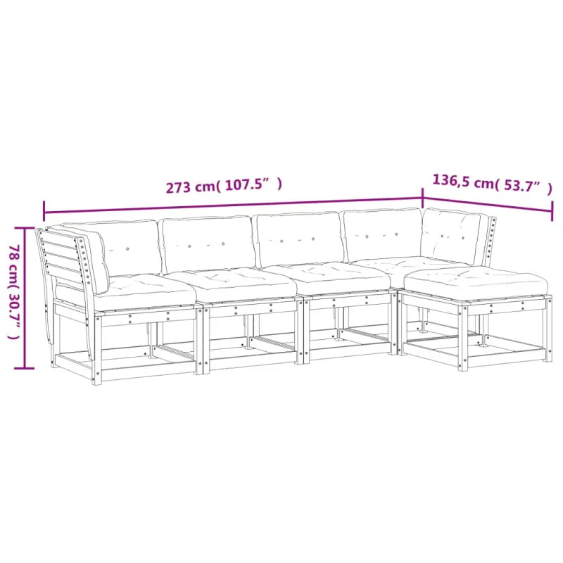 Loungebank van massief Douglashout met comfortabele zitervaring voor tuin - Tuinsets