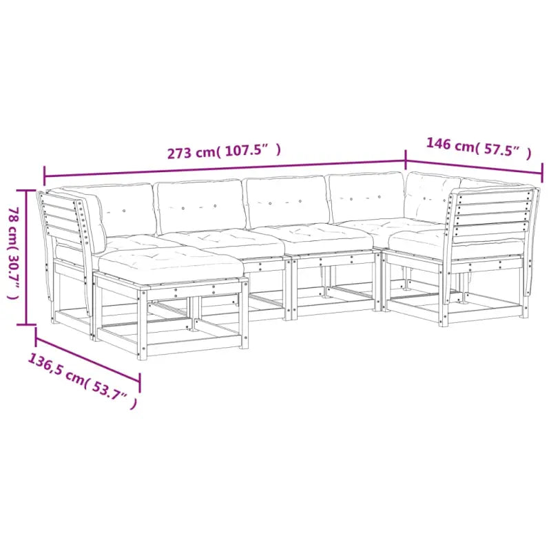 Loungebank van massief grenenhout voor buiten met wit materiaal - Tuinsets