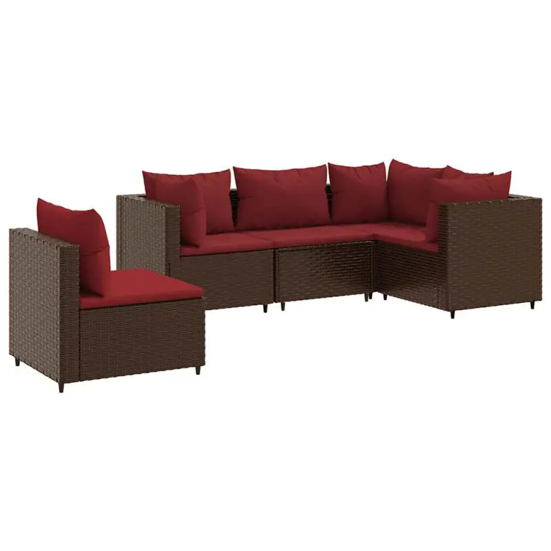 Loungebank van poly rattan met gepoedercoat staal en afmetingen rugkussen - Tuinsets
