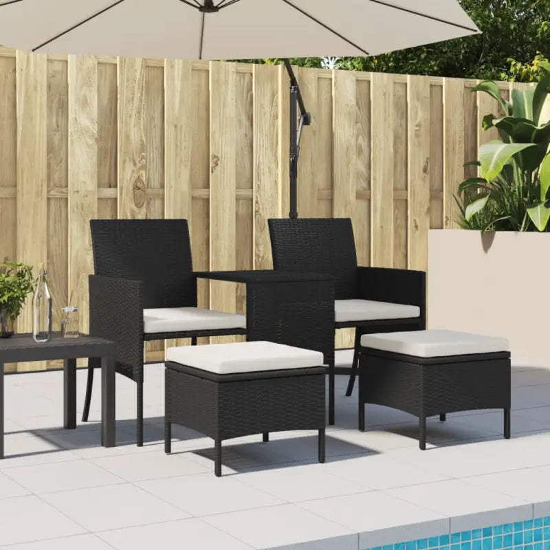 Loungebank van poly rattan met gepoedercoat staal en wasbare hoes - Loungebanken