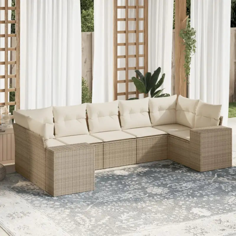 Loungebank van zwart gepoedercoat staal met waterdichte tas en afmetingen - beige en crèmekleurig - Tuinsets