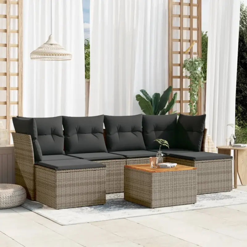 Loungebank van zwart gepoedercoat staal voor terras en tuin - Grijs - Tuinsets