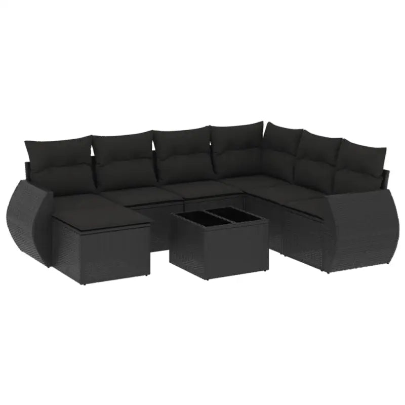 Loungebank van zwart materiaal met waterdichte tas en gepoedercoat staal - Tuinsets
