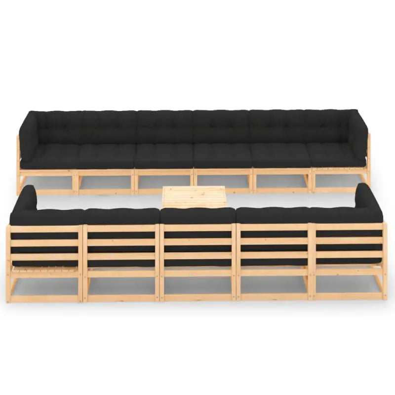Loungebank voor buiten genieten en ontspannen - Naturel en zwart / Ja - Tuinsets