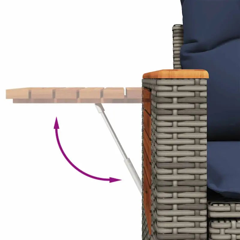 Loungebank voor buiten in grijs materiaal en gepoedercoat staal - Grijs - Tuinsets