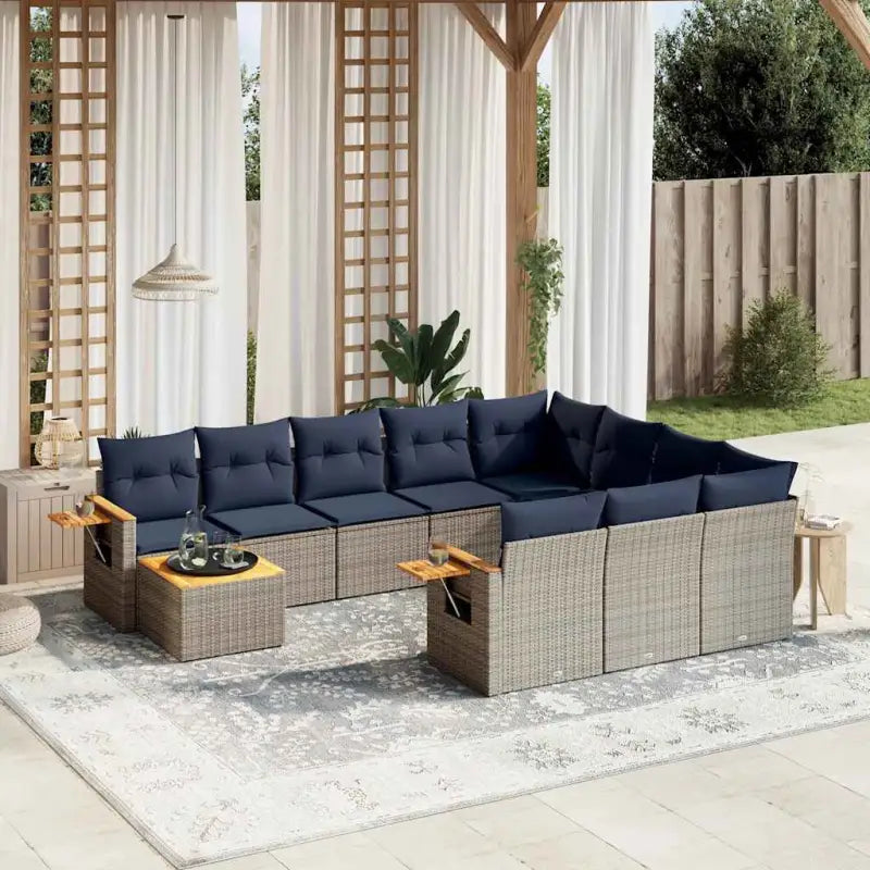 Loungebank voor buiten in grijs materiaal en gepoedercoat staal - Grijs - Tuinsets
