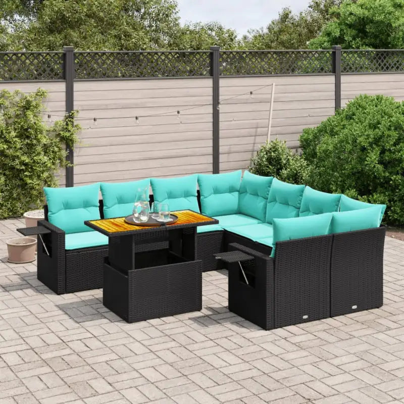 Loungebank voor buiten in zwart materiaal en gepoedercoat staal - Tuinsets