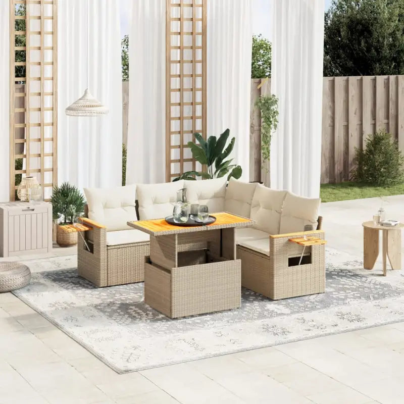 Loungebank voor buiten met grijs materiaal en gepoedercoat staal - beige en crèmekleurig - Tuinsets
