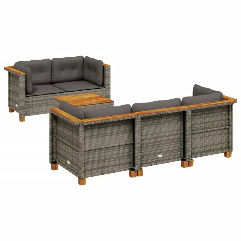 Loungebank voor buiten met grijs materiaal en natuurlijke olieafwerking - Tuinsets