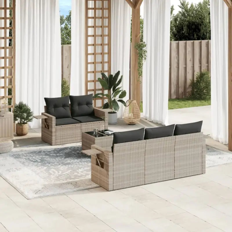 Loungebank voor buiten met waterdichte tas en beige materiaal - Lichtgrijs - Tuinsets