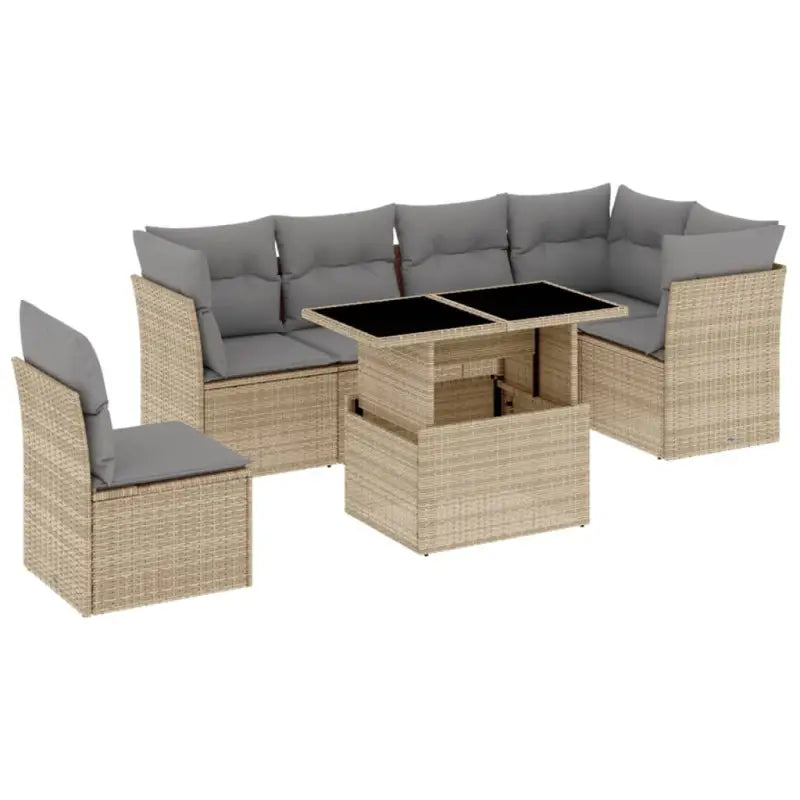 Loungebank voor de tuin met beige materiaal en gepoedercoat staal - Tuinsets