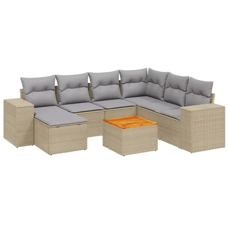Loungebank voor tuin met beige materiaal en gepoedercoat staal - Tuinsets