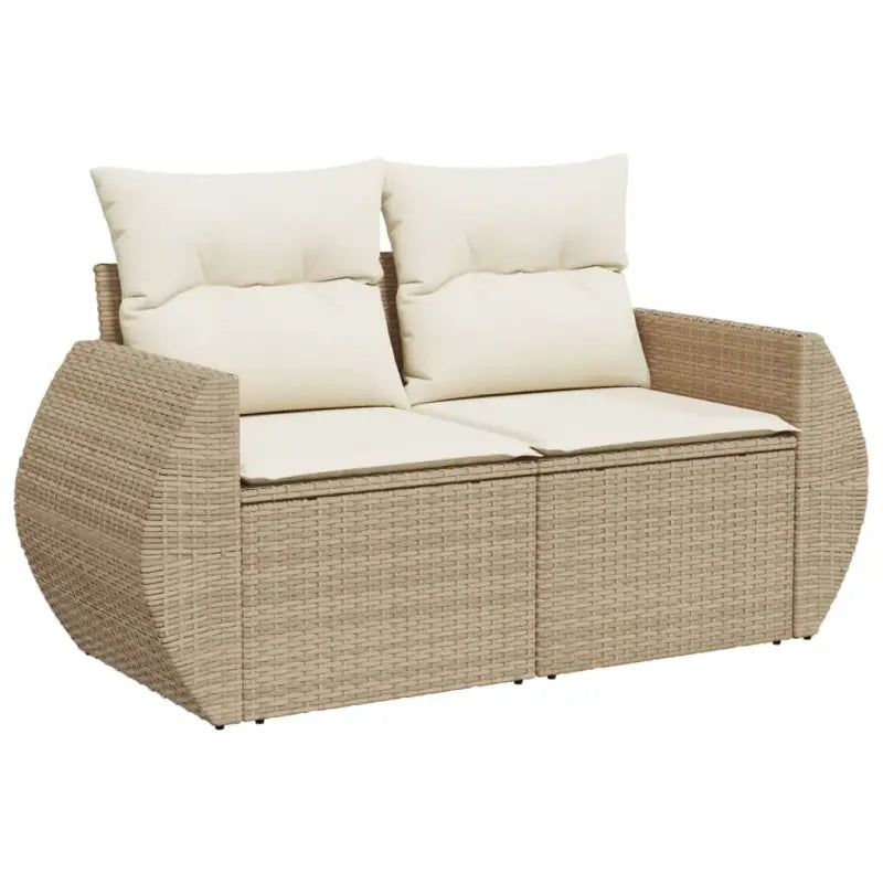 Loungebank voor tuin met beige materiaal en gepoedercoat staal - Tuinsets