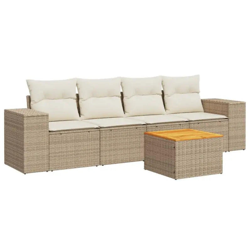 Loungebank voor tuin met beige materiaal en gepoedercoat staal afmetingen - Tuinsets