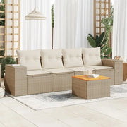 Loungebank voor tuin met beige materiaal en gepoedercoat staal afmetingen - Tuinsets