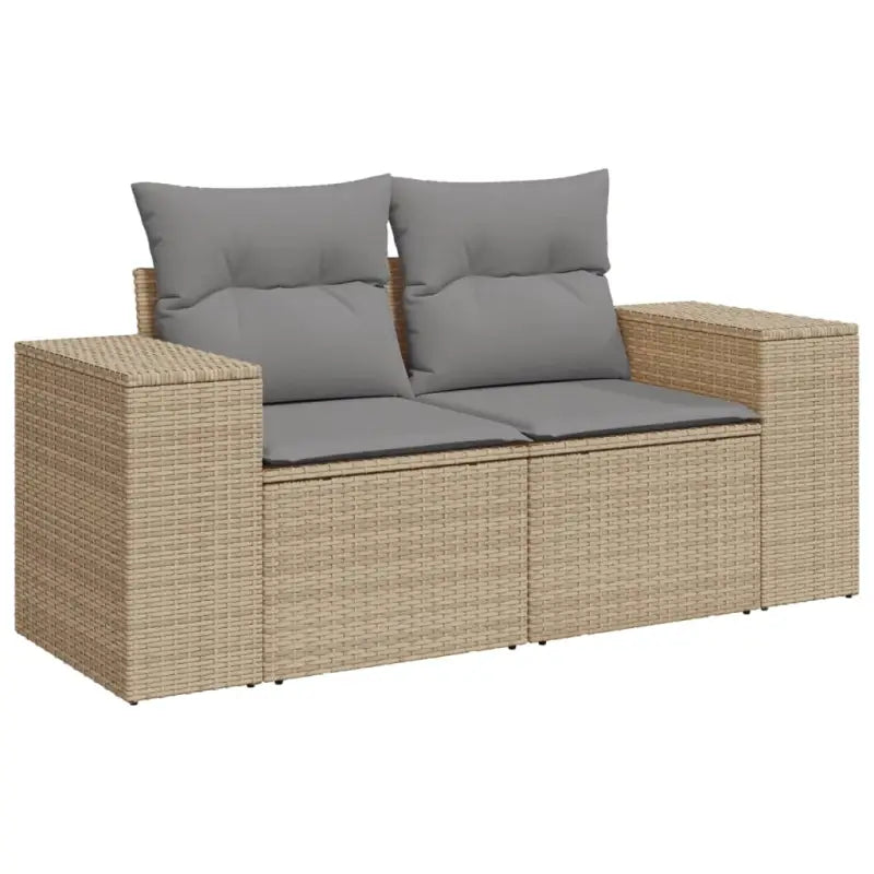 Loungebank voor tuin met beige materiaal en gepoedercoat staal - Tuinsets